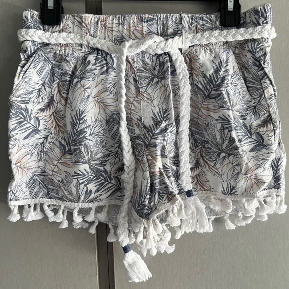 Rewash Pants - Rewash Linen Blend Tropical Shorts Juniors Size M